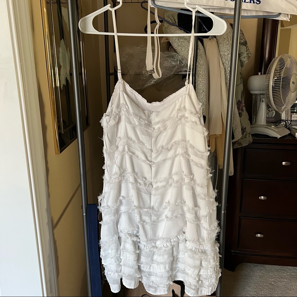 White Ruffle Mini Dress - Picture 2 of 2